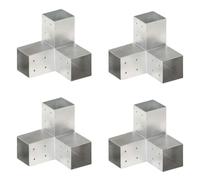 vidaXL Connecteurs de poteau 4 pcs Forme en Y Métal galvanisé 81x81 mm