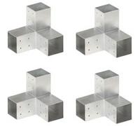 vidaXL Connecteurs de poteau 4 pcs Forme en Y Métal galvanisé 81x81 mm