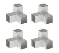 vidaXL Connecteurs de poteau 4 pcs Forme en Y Métal galvanisé 91x91 mm