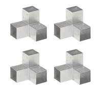 vidaXL Connecteurs de poteau Forme en Y Métal galvanisé 91x91 mm 4 pcs Gris G