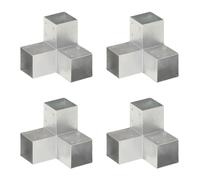 vidaXL Connecteurs de poteau 4 pcs Forme en Y Métal galvanisé 91x91 mm