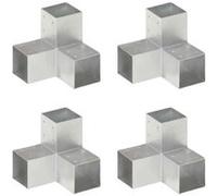 vidaXL Connecteurs de poteau Forme en Y Métal galvanisé 91x91 mm 4 pcs Gris G