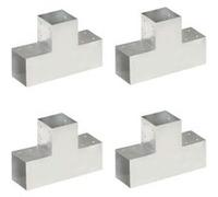 Connecteurs de poteau 4pcs Forme en T Métal galvanisé 101x101mm
