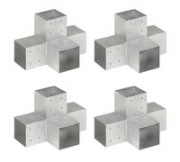 vidaXL Connecteurs de poteau 4pcs Forme en X Métal galvanisé 101x101mm