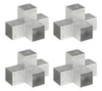vidaXL Connecteurs de poteau 4pcs Forme en X Métal galvanisé 101x101mm