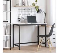 vidaXL Console extensible 100 x 50 x 77 cm blanche – Bois d'ingénierie & acier, hauteur réglable