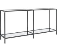 vidaXL Console transparente 160x35x75,5 cm Verre à cœur