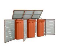 vidaXL Containerberging driedubbel 207x77,5x112,5 cm roestvrij staal149564 Orange G