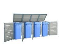 vidaXL Abri pour 4 poubelles 149569 - Cache-poubelle avec couvercle pour jardin