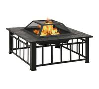 vidaXL Corbeille à feu avec tisonnier 79x79x46,5 cm XXL acier
