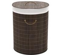 vidaXL Panier à linge ovale Bambou Marron foncé