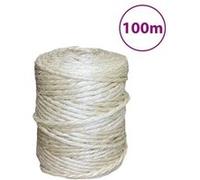 vidaXL Corde 100 % sisal 4 mm 100 m Beige G 155009