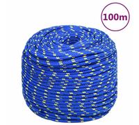 vidaXL Corde de bateau Bleu 10 mm 100 m Polypropylène