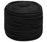 vidaXL Corde de Bateau Corde de Levage Câble d'Amarrage Ancrage Navire Lignes de Gréement Corde à Linge Noir Complet 8 mm 100 m Polypropylène