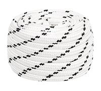 vidaXL Corde de Bateau Corde de Levage Câble d'Amarrage Ancrage Navire Lignes de Gréement Corde à Linge Tressé Blanc 18 mmx25 m Polyester