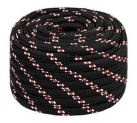 vidaXL Corde de Bateau Corde de Levage Câble d'Amarrage Ancrage Navire Lignes de Gréement Corde à Linge Noir 20 mm 50 m Polypropylène