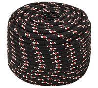 vidaXL Corde de Bateau Corde de Levage Câble d'Amarrage Ancrage Navire Lignes de Gréement Corde à Linge Noir 12 mm 25 m Polypropylène