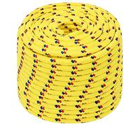 vidaXL Corde de Bateau Corde de Levage Câble d'Amarrage Ancrage Navire Lignes de Gréement Corde à Linge Jaune 12 mm 50 m Polypropylène