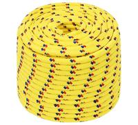 vidaXL Corde de Bateau Corde de Levage Câble d'Amarrage Ancrage Navire Lignes de Gréement Corde à Linge Jaune 14 mm 25 m Polypropylène