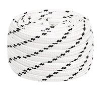 vidaXL Corde de Bateau Corde de Levage Câble d'Amarrage Ancrage Navire Lignes de Gréement Corde à Linge Tressé Blanc 16 mmx50 m Polyester