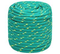 vidaXL Corde de Bateau Corde de Levage Câble d'Amarrage Ancrage Navire Lignes de Gréement Corde à Linge Vert 16 mm 50 m Polypropylène