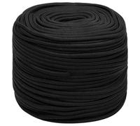 vidaXL Corde de Bateau Corde de Levage Câble d'Amarrage Ancrage Navire Lignes de Gréement Corde à Linge Noir Complet 8 mm 25 m Polypropylène