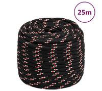 vidaXL Corde de bateau Noir 18 mm 25 m Polypropylène