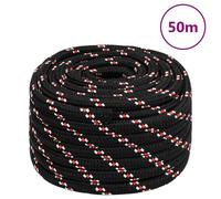 vidaXL Corde de bateau Noir 20 mm 50 m Polypropylène