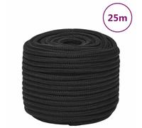 vidaXL Corde de bateau Noir complet 12 mm 25 m Polypropylène