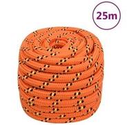 vidaXL Corde de Bateau Corde de Levage Câble d'Amarrage Ancrage Navire Lignes de Gréement Corde à Linge Orange 20 mm 25 m Polypropylène