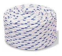 vidaXL Corde de bateau Polypropylène 10 mm 50 m Blanc