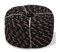 vidaXL Corde de bateau en polypropylène 6 mm 100 m Noir
