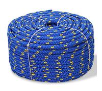 vidaXL Corde de Bateau Polypropylène Corde de Levage Gréement Amarre Corde en Bobine Câbles de Construction Corde Tressée Voile Camping Bleu