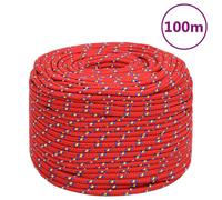 vidaXL Corde de bateau Rouge 10 mm 100 m Polypropylène