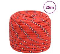 vidaXL Corde de bateau Rouge 16 mm 25 m Polypropylène