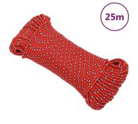 vidaXL Corde de bateau Rouge 5 mm 25 m Polypropylène