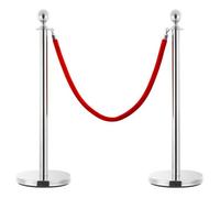 vidaXL Corde de colonne Rouge et argenté Velours 51167