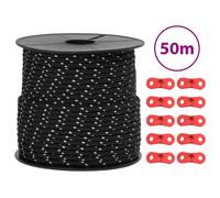 Vidaxl Corde De Haubanage De Tente Avec Bandes Réfléchissantes Et Clés