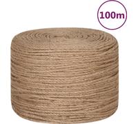vidaXL Corde de jute 100 m de longueur 8 mm d'épaisseur