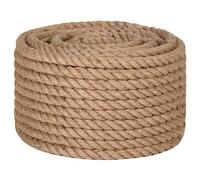 vidaXL Corde de Jute, Ficelle d'emballage, Corde de Chanvre de Bricolage Jardinage, Ficelle de Décoration, 100 m de Long 16 mm d'Épaisseur