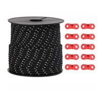 vidaXL Corde de tente réfléchissante avec tendeurs de corde 50 m 4 mm