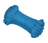 vidaXL Corde de Travail Ligne de Travail Corde Torsadée Corde d'Amarrage Câble de Travail Jardin Atelier Bleu 8 mm 50 m Polypropylène