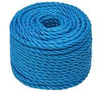 vidaXL Corde de Travail Ligne de Travail Corde Torsadée Corde d'Amarrage Câble de Travail Jardin Atelier Bleu 10 mm 25 m Polypropylène