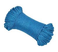 vidaXL Corde de Travail Ligne de Travail Corde Torsadée Corde d'Amarrage Câble de Travail Jardin Atelier Bleu 3 mm 25 m Polypropylène