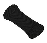 Corde de Travail Ligne de Travail Corde Torsadée Corde d'Amarrage Câble de Travail Jardin Atelier Extérieur Noir 3 mm 50 m Polyester 152798