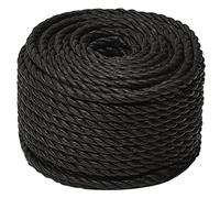 vidaXL Corde de travail Noir 10 mm 50 m Polypropylène