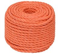 vidaXL Corde de Travail Ligne de Travail Corde Torsadée Corde d'Amarrage Câble de Travail Jardin Atelier Orange 20 mm 50 m Polypropylène