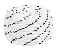 vidaXL Corde de Travail Ligne de Travail Corde Torsadée Corde d'Amarrage Câble de Travail Jardin Atelier Blanc 16 mm 100 m Polyester