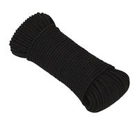 vidaXL Corde de Travail Ligne de Travail Corde Torsadée Corde d'Amarrage Câble de Travail Jardin Atelier Extérieur Noir 5 mm 50 m Polyester