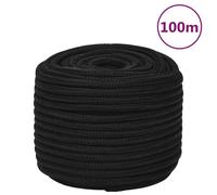 vidaXL Corde de travail Noir 14 mm 100 m Polyester